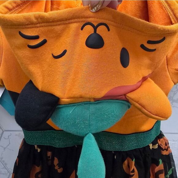 New Squishmallows Girls Kids Halloween Dress with Hood Orange Black - Picture 12 of 12